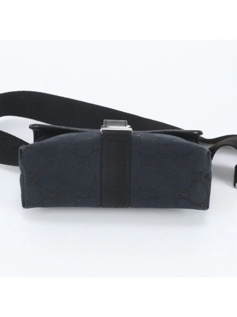 Gucci GG Canvas Leather 2-Way Belt Bag Crossbody Body Waist Pouch